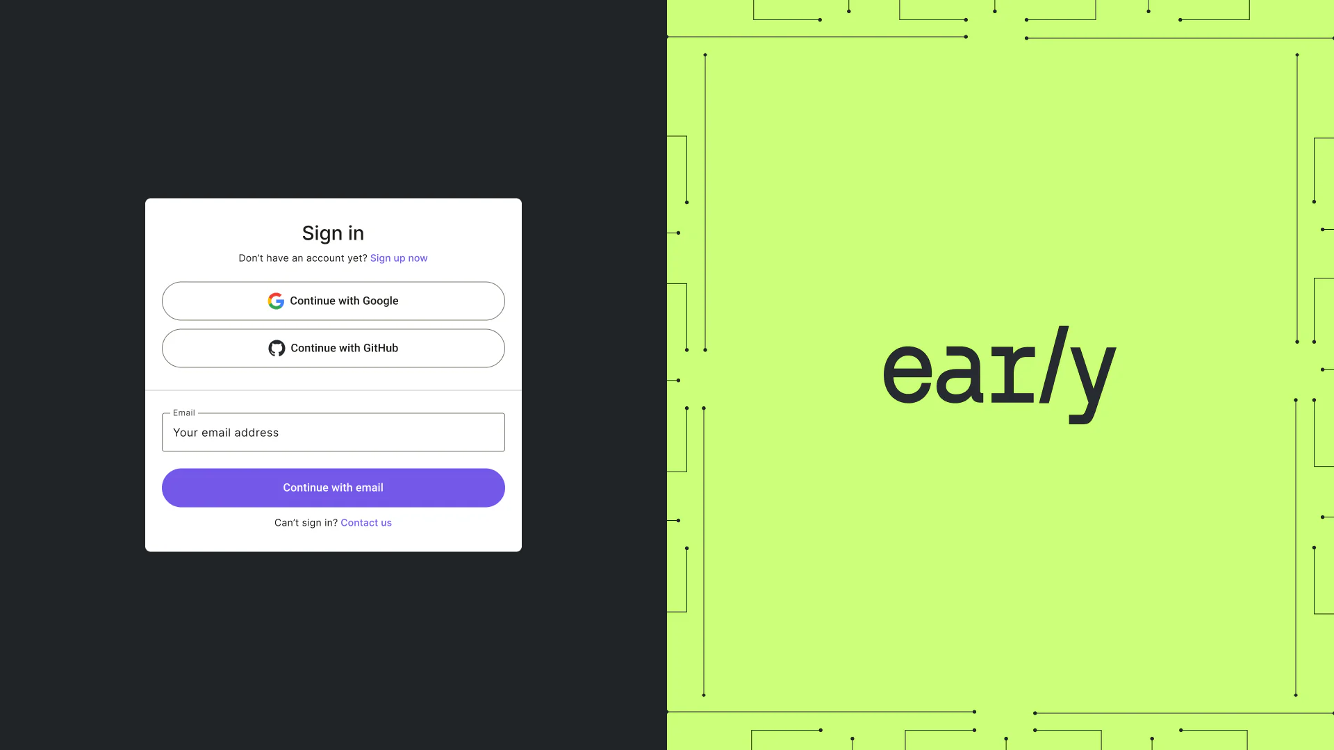 Sign-in screen